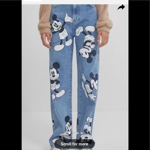 Bershka | Jeans | Bershka Disney Mickey Mouse Wide Leg Jeans | Poshmark